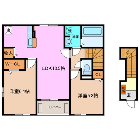 鈴鹿市駅 徒歩7分 2階の物件間取画像